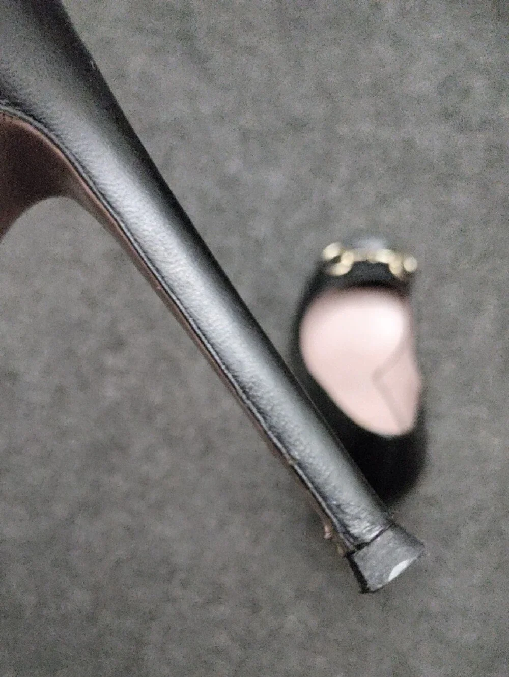Gucci Black Leather Peep-Toe Heels with Gold Horsebit